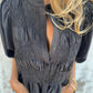 Women's Pleated Button Shirt
