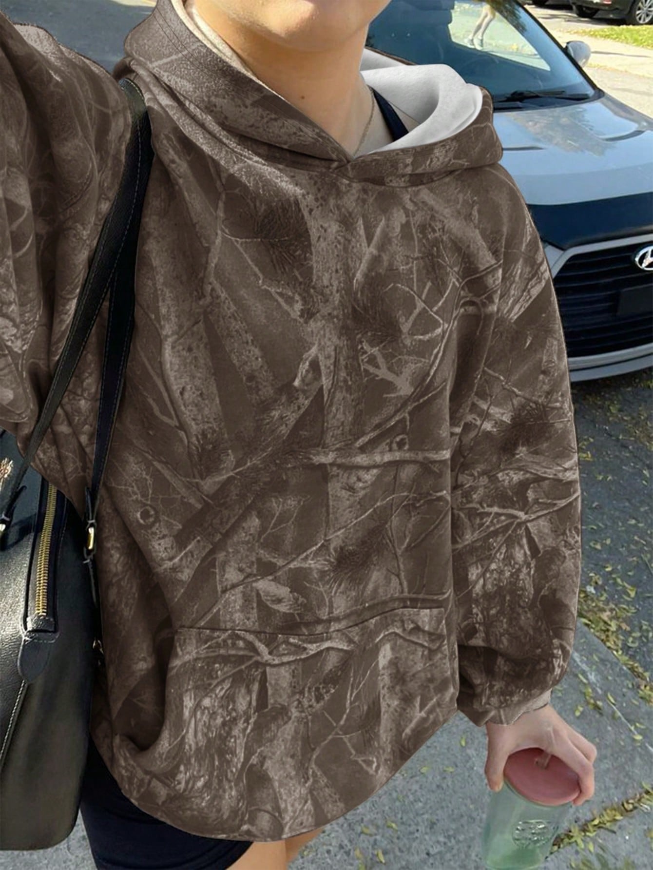 Long Sleeve Jungle Maple Leaf Design Hoodie For Women