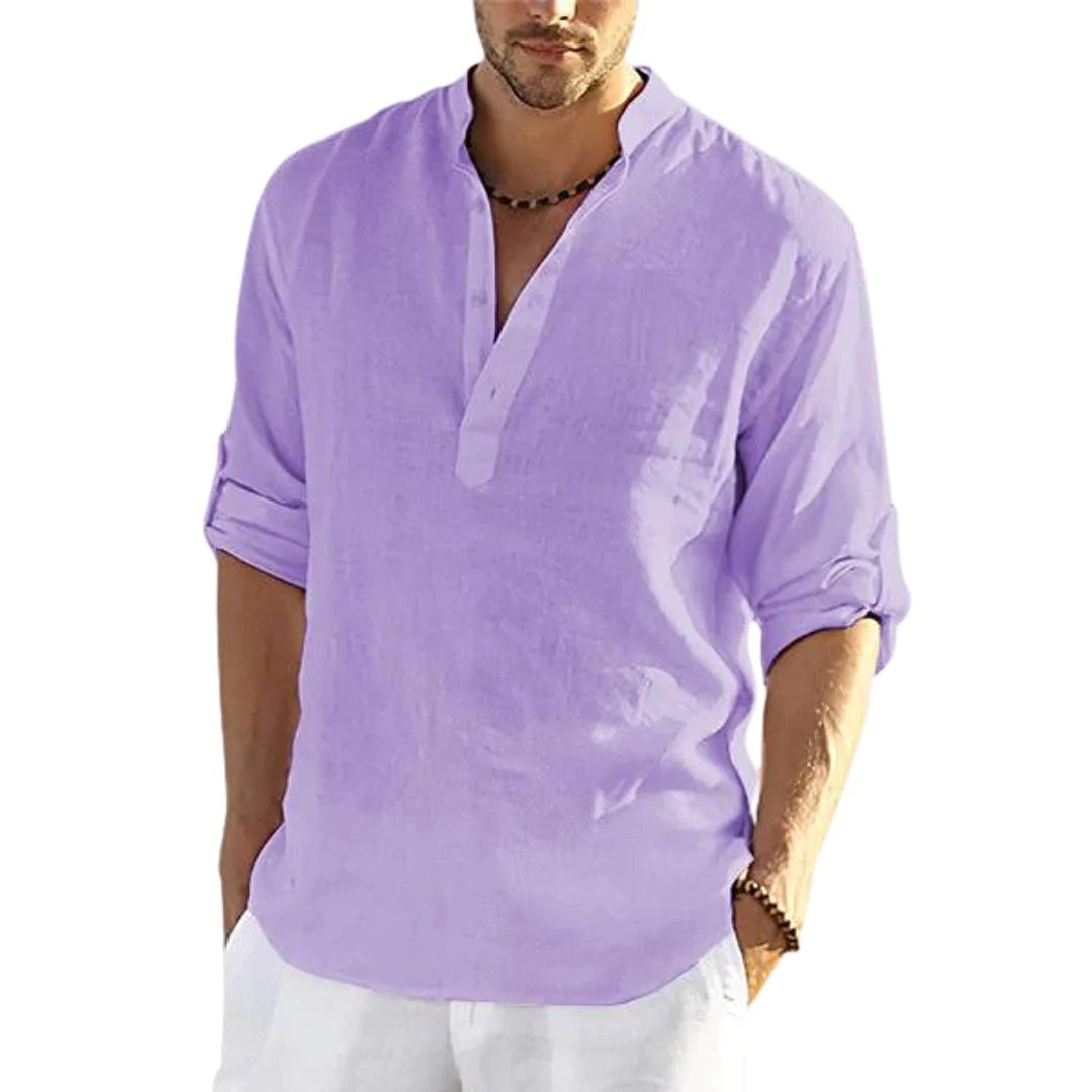 Men's Casual Cotton/Linen Blend Sports Shirt