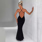 La Belle Low-cut Halter Dress