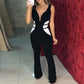 Color Contrast One-piece Bell-Bottoms