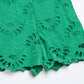 Women's Cut Out Embroidered Shorts