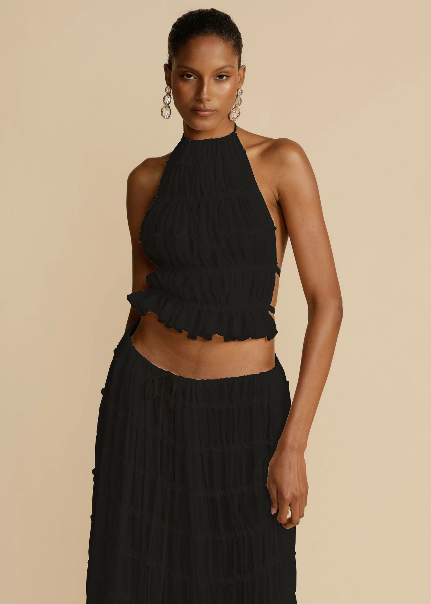 2pcs Bohemian Pleated suit