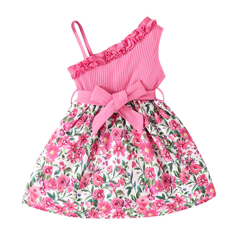 Little Girl's Floral Suspender Dress