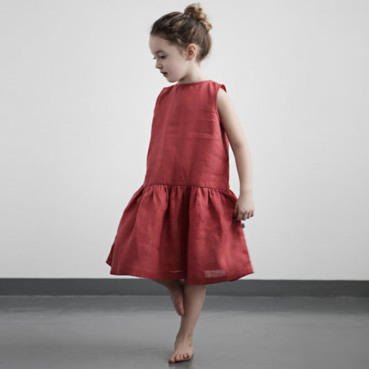 Girls Sleeveless Cotton Dress