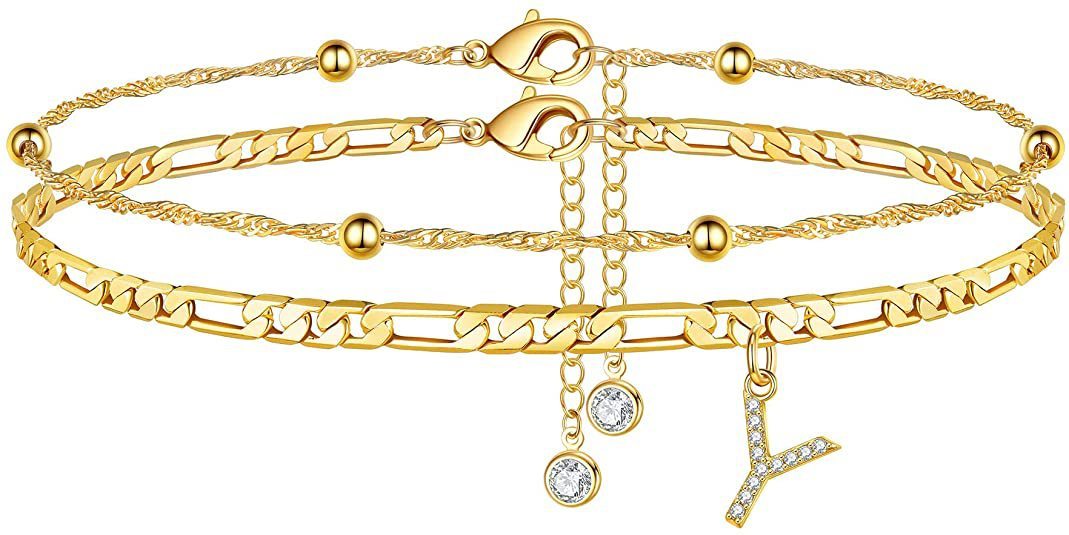 Zircon Letters Anklet