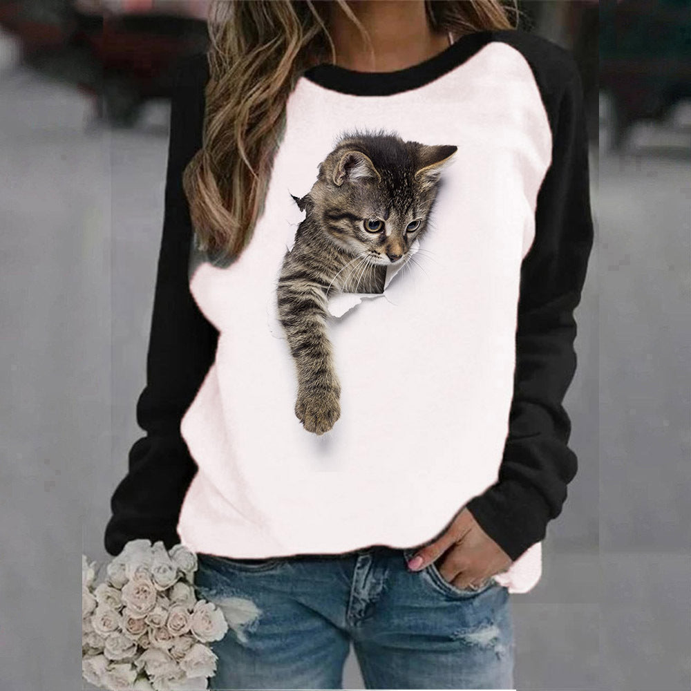 Kitty Cat Crew Neck Sweatshirt