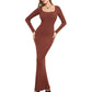 Ladies Two-in-one Maxi Dress w/Belly Contracting Control
