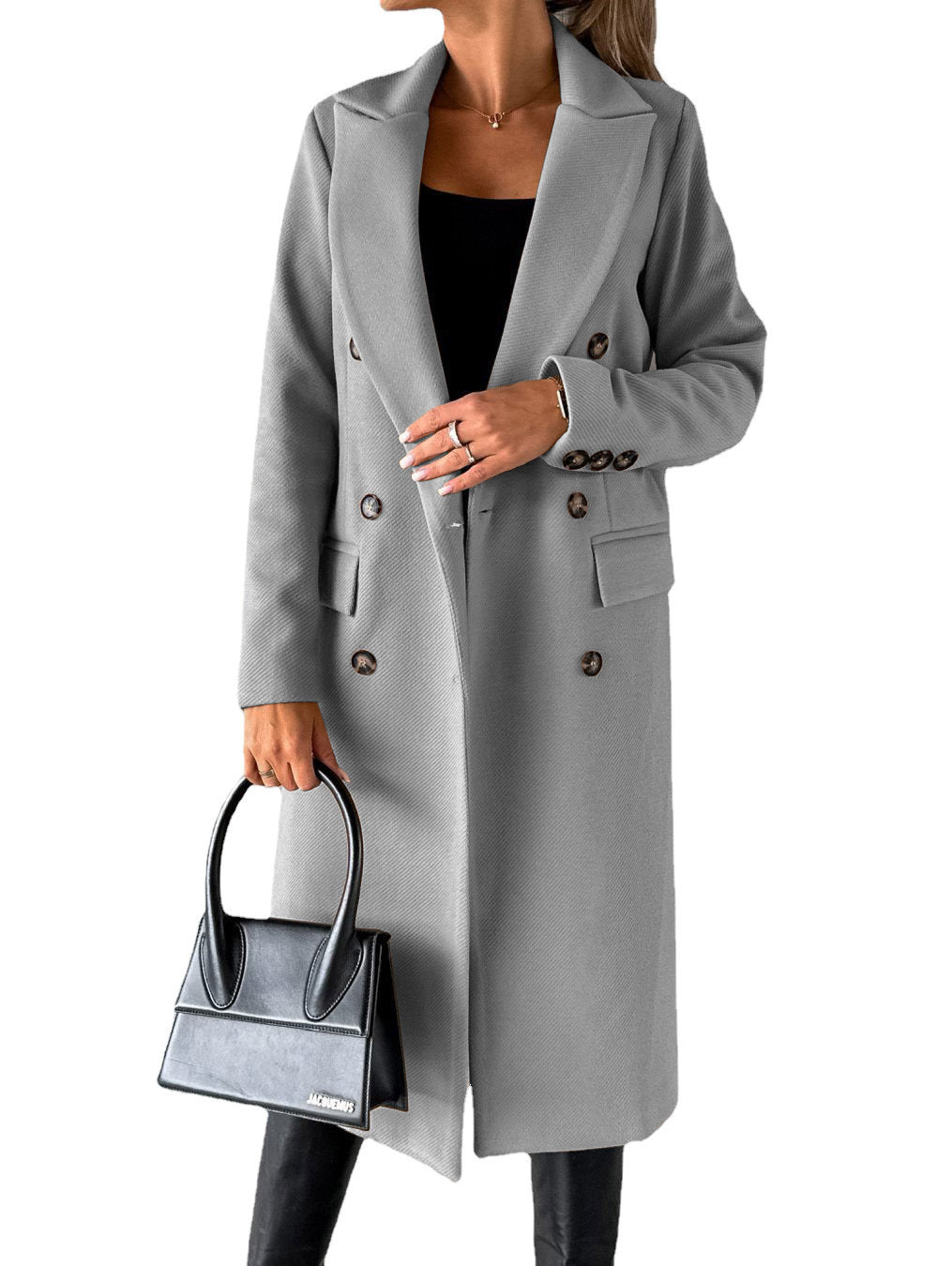 Double Breasted Long Fitted Jacket