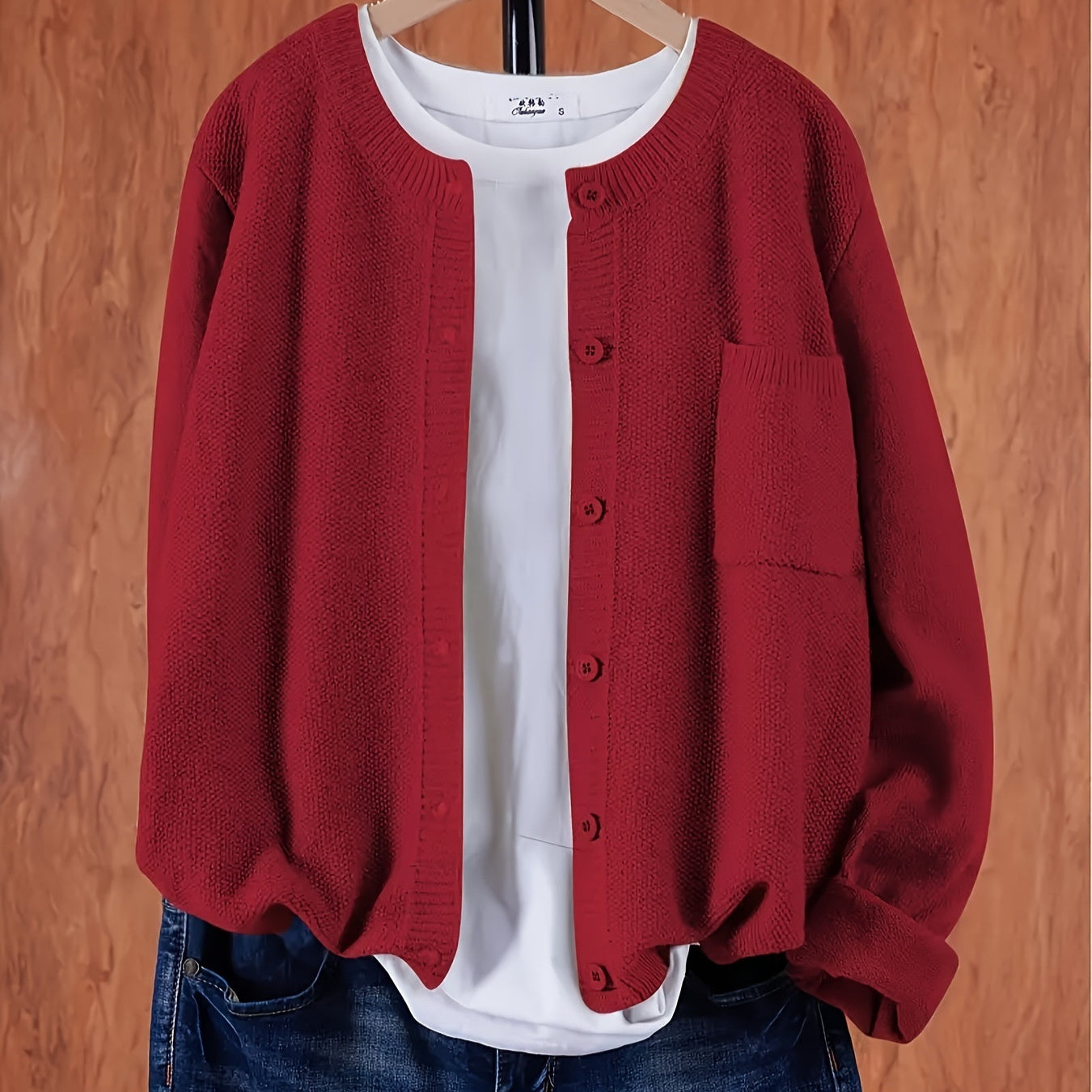 Pure Color Warm Knitted Cardigan For Women