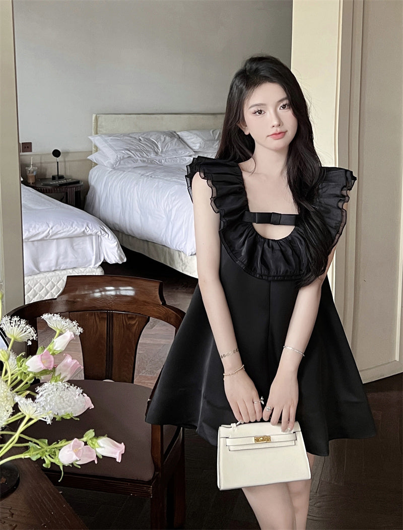 Women's French Retro Ruffle Dress