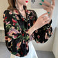 Lantern Sleeve Chiffon Shirt