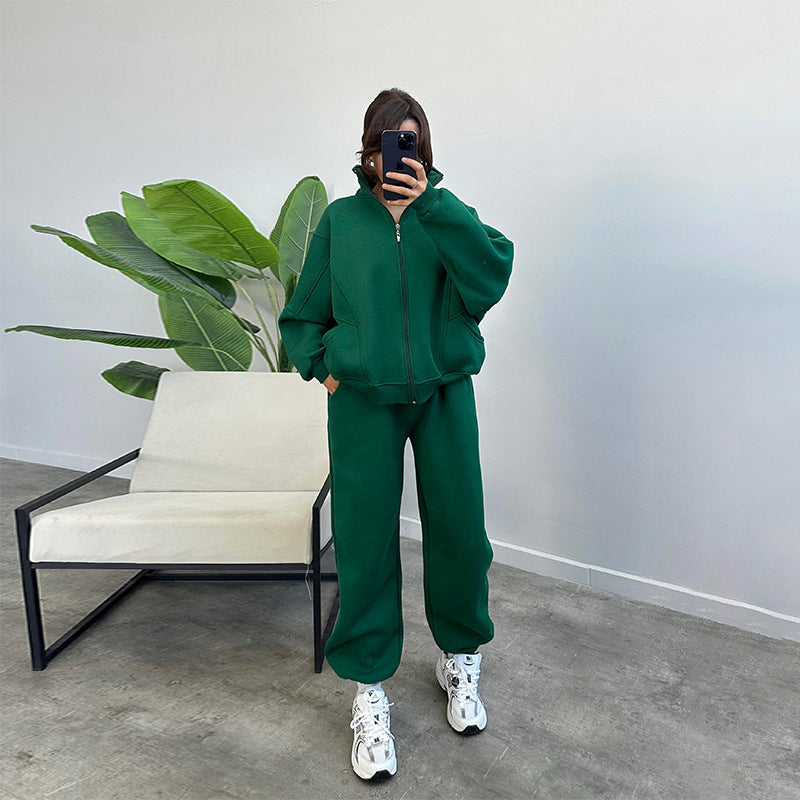 2 Pcs Sports Suits with  Drawstring Trousers