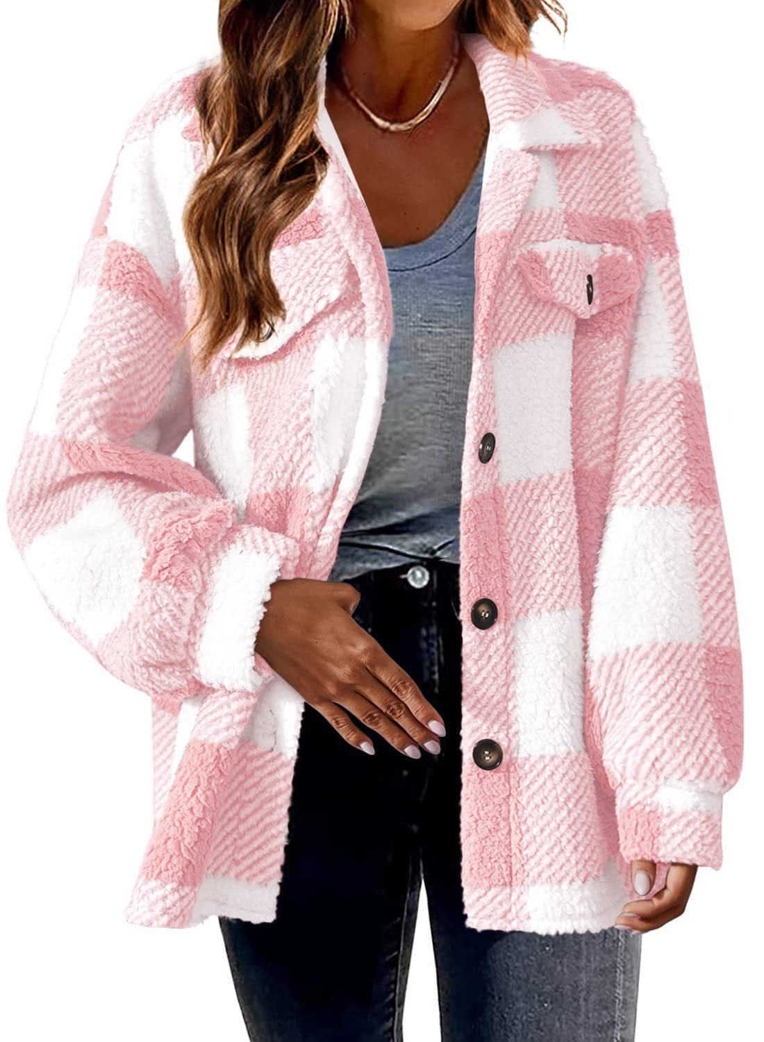 Women's Button Plush Coat