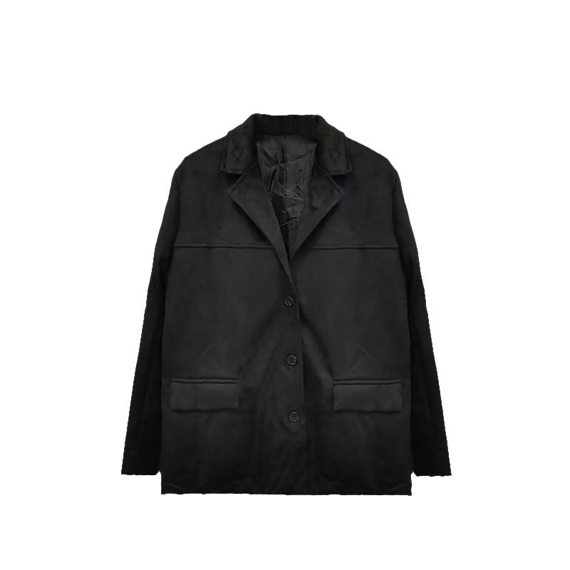 Artistic Retro Brown Lapel Jacket With Pockets