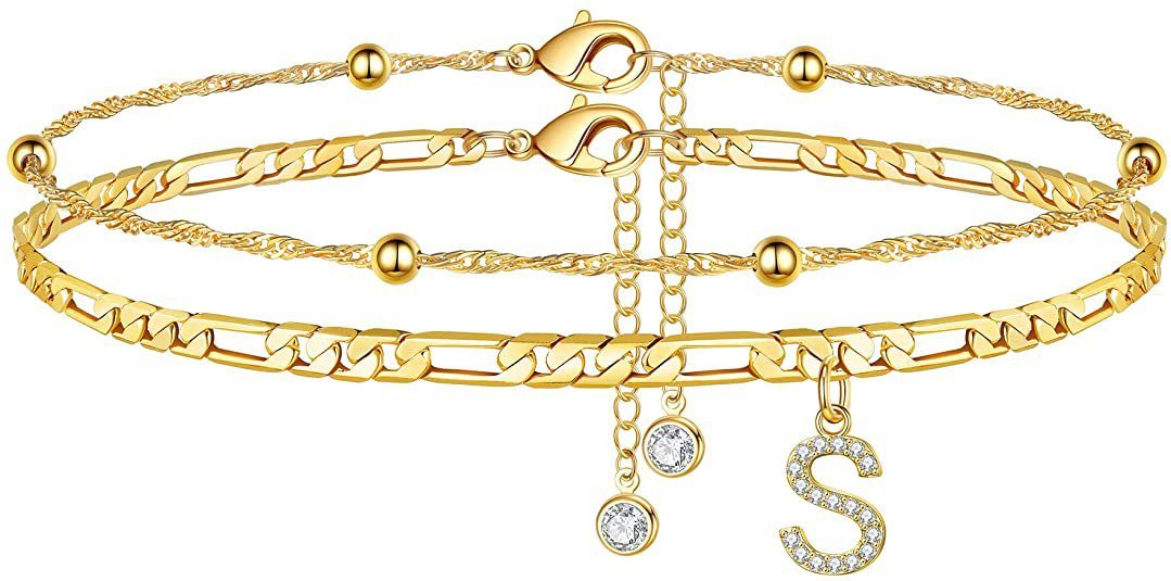 Zircon Letters Anklet
