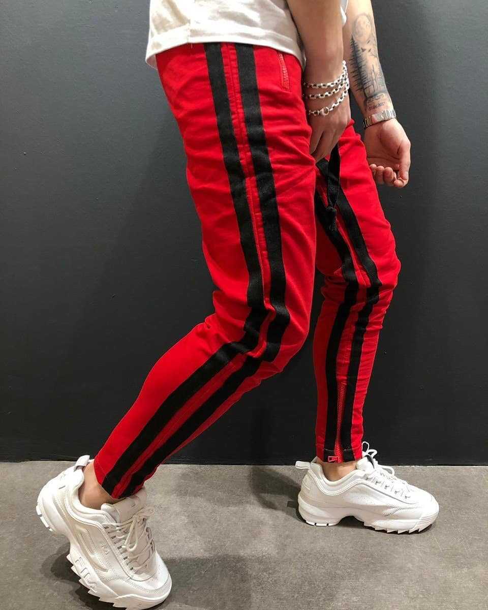 Men Zippered Sports Pants