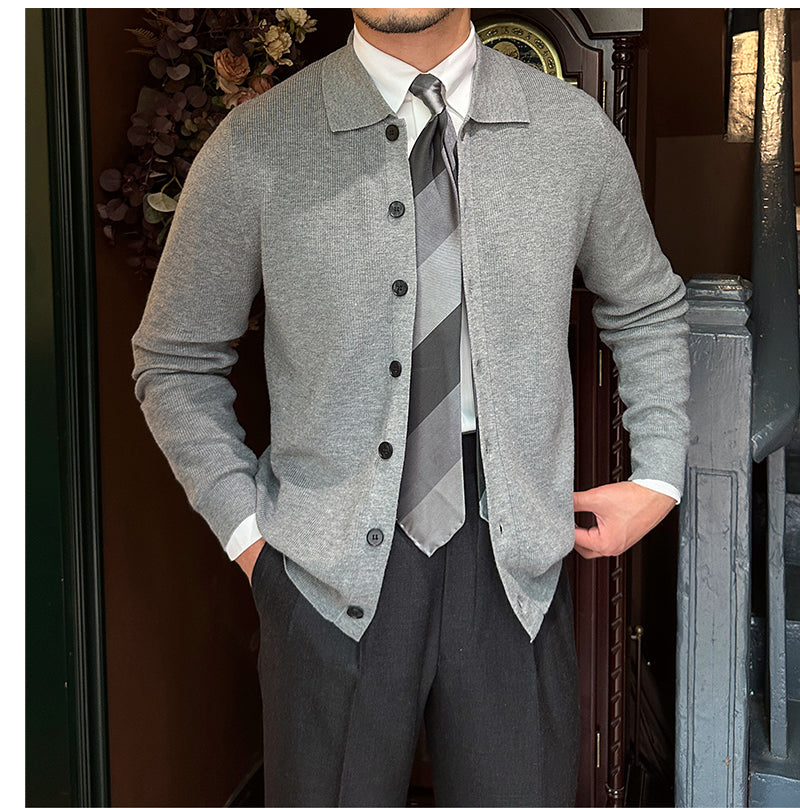 Slim Wool Knitted Vintage Cardigan For Men