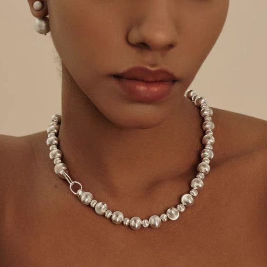Brushed Beaded Necklace
