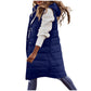 Solid Color Sleeveless Down Long Winter Jacket