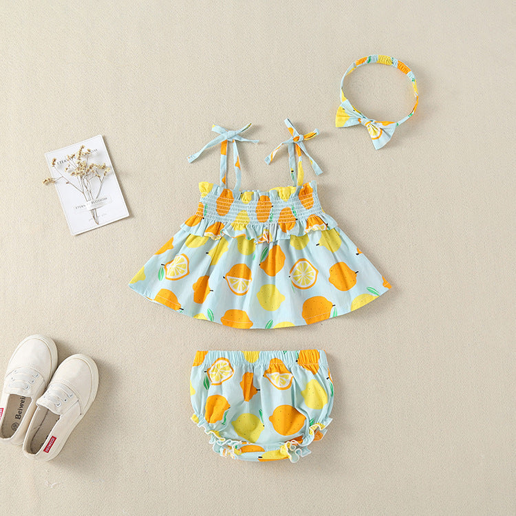 Girl's Lemon Suspender Dress