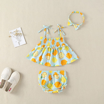 Girl's Lemon Suspender Dress