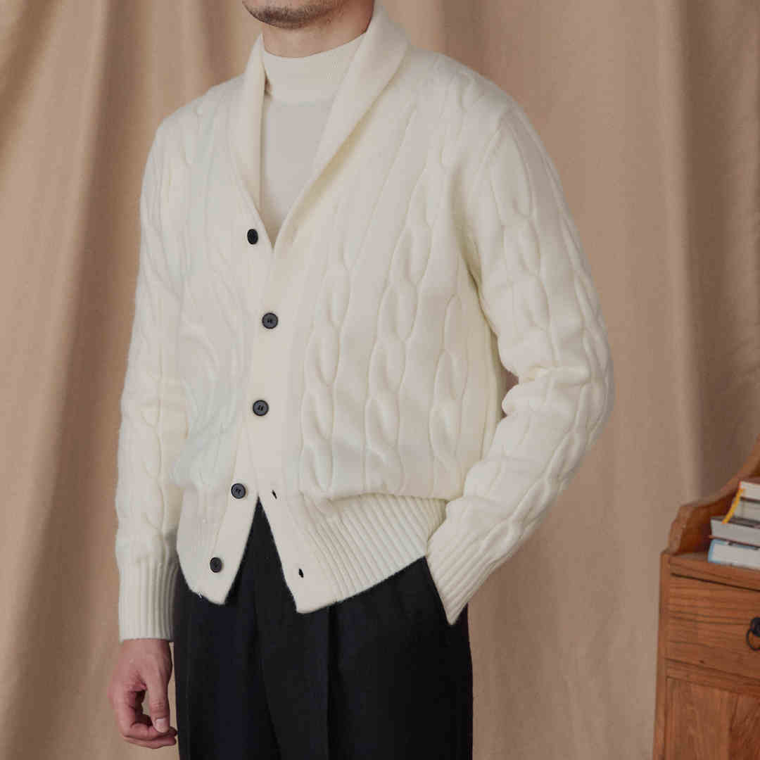 Twisted Flower Retro Casual Cardigan For Men