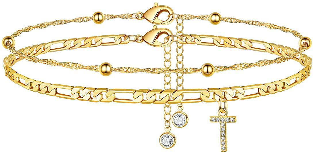 Zircon Letters Anklet