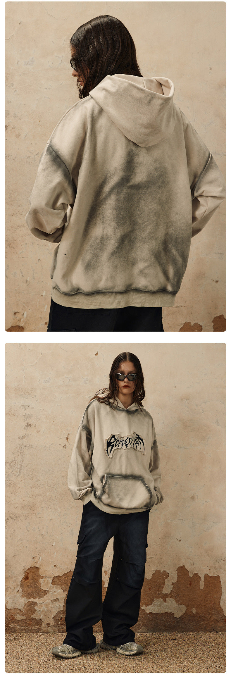 American Embroidered Frayed Halloween Hoodie For Women