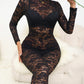 Lace Jacquard See-through Jumpsuit