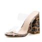 High Heels Leopard Slides
