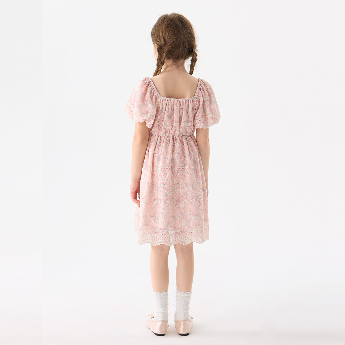 Girls' Floral Embroidery Dress