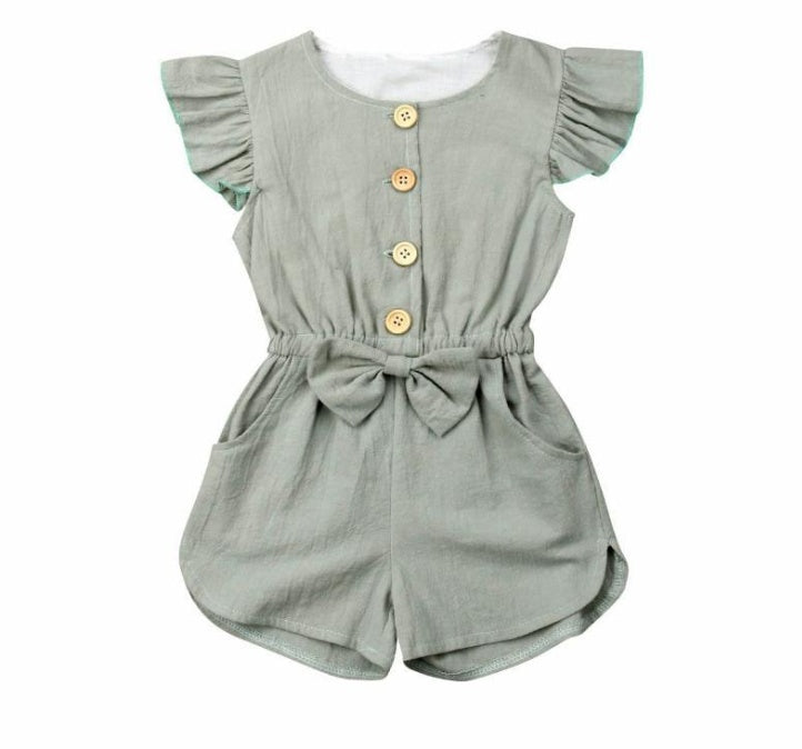 Toddler Girl Ruffled Sleeves Romper