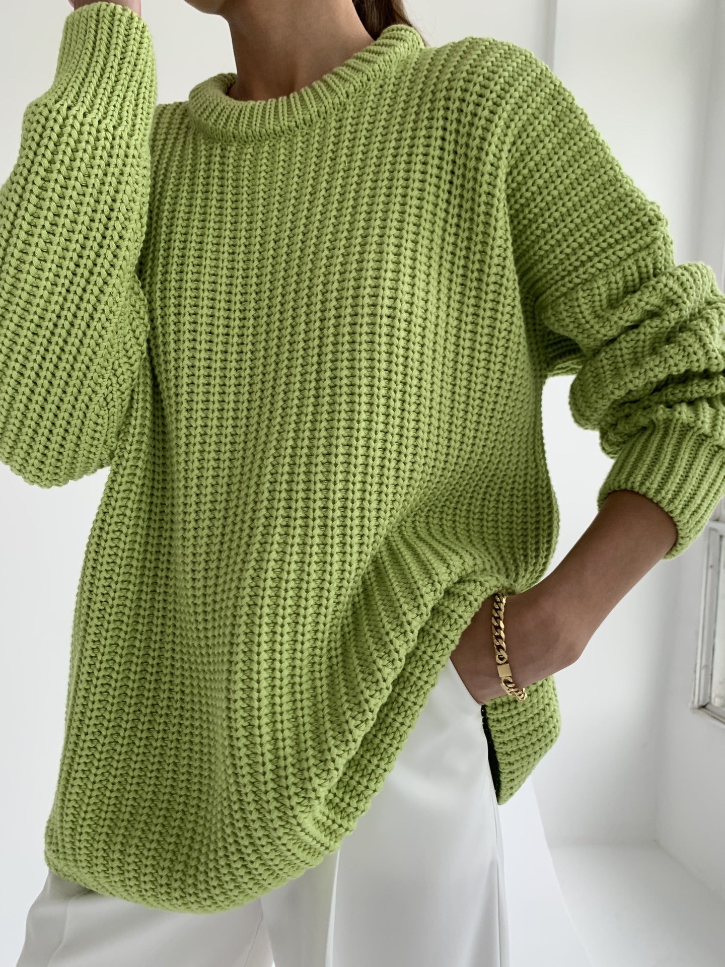 Core-Pun Yarn Sweater w/Spandex