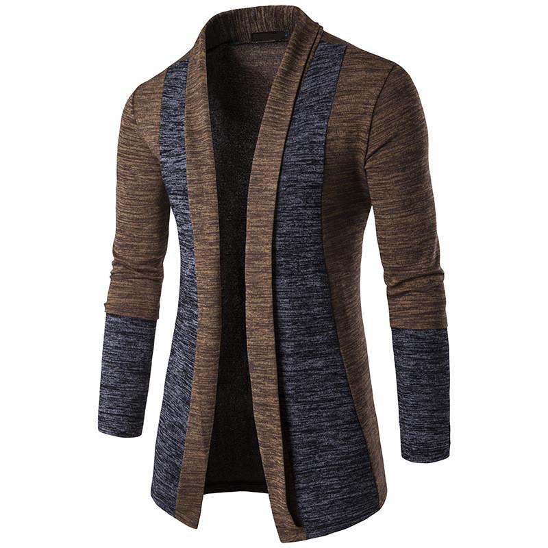 Long Knitted Cardigan Coat For Men