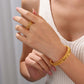 2Pcs 18k Gold Plated Wheat Ear Bracelet Set