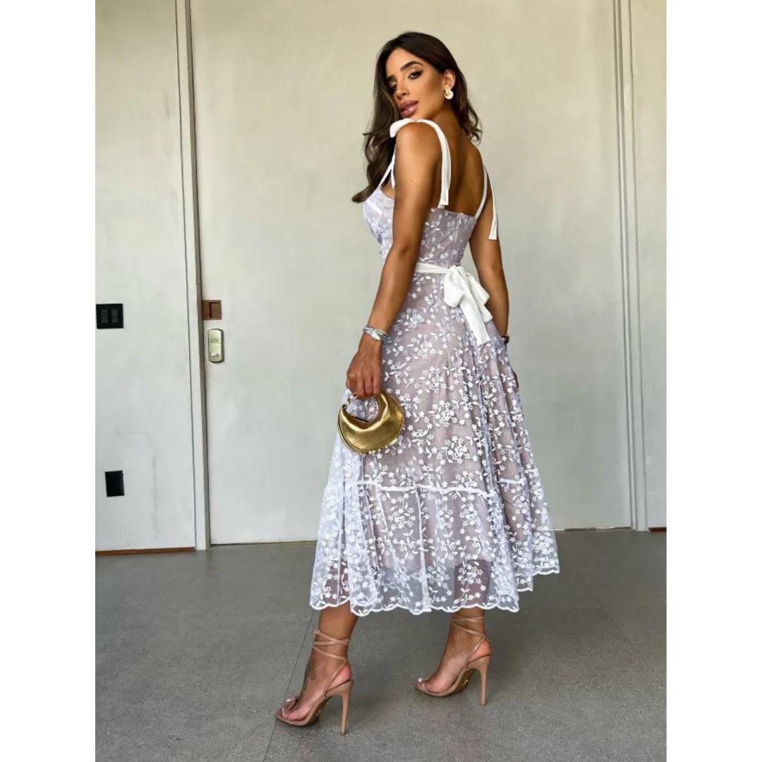 Sexy Suspenders High Waist Dress