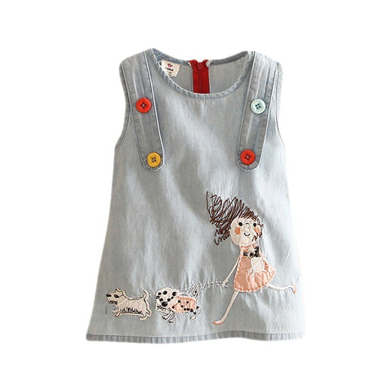 Girl's Embroidered Denim Tunic