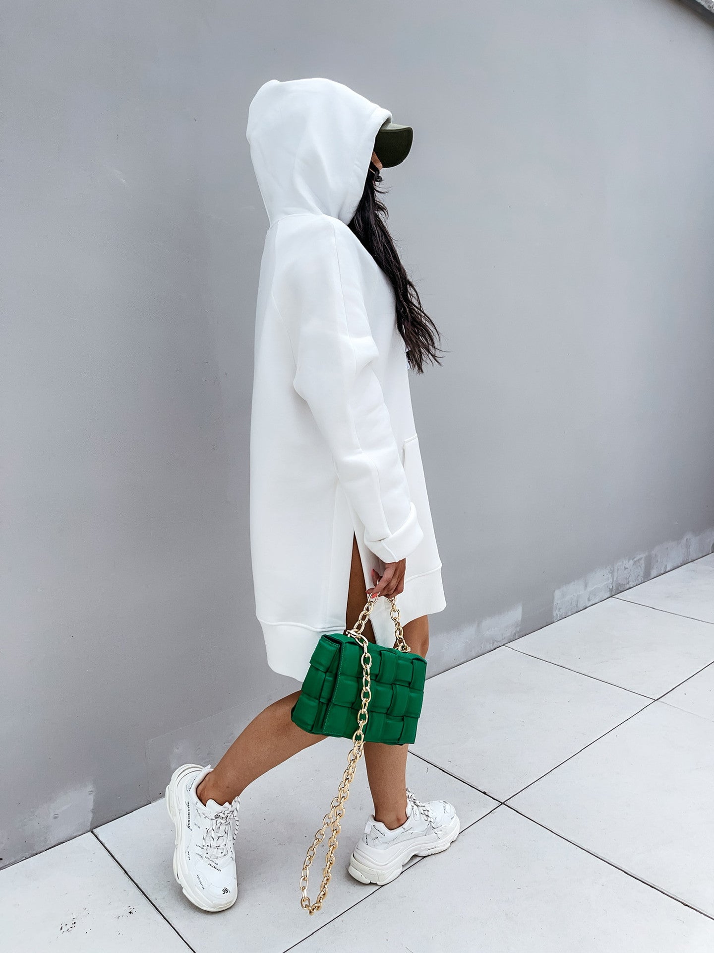 Long Sleeve Solid Color Pullover Hoodie For Women