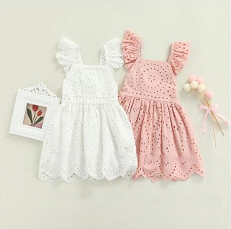 Girls Cotton Eyelet Dress | Ajanka Inc.