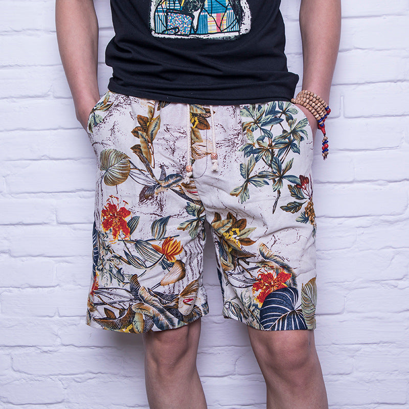 Linen Printed Summer Shorts