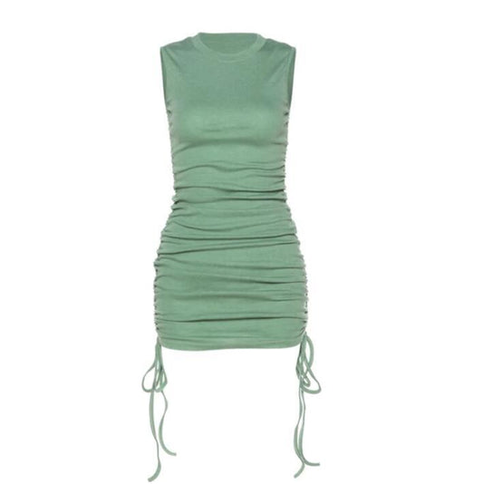 Sexy Drawstring Mini Dress