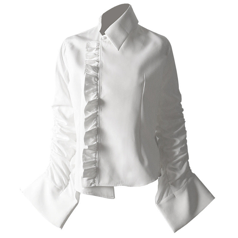 Women's Asymmetrical Pleated Shirt