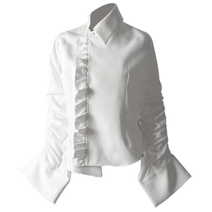 Women's Asymmetrical Pleated Shirt