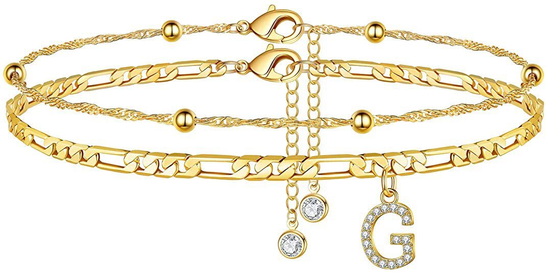 Zircon Letters Anklet