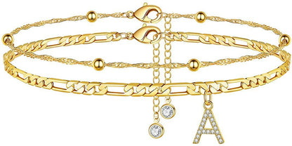 Zircon Letters Anklet