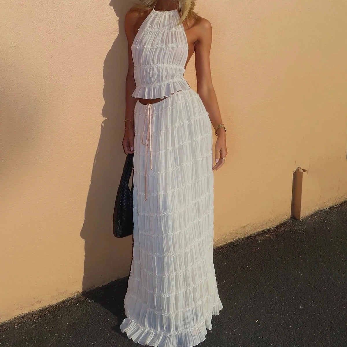 2pcs Bohemian Pleated suit