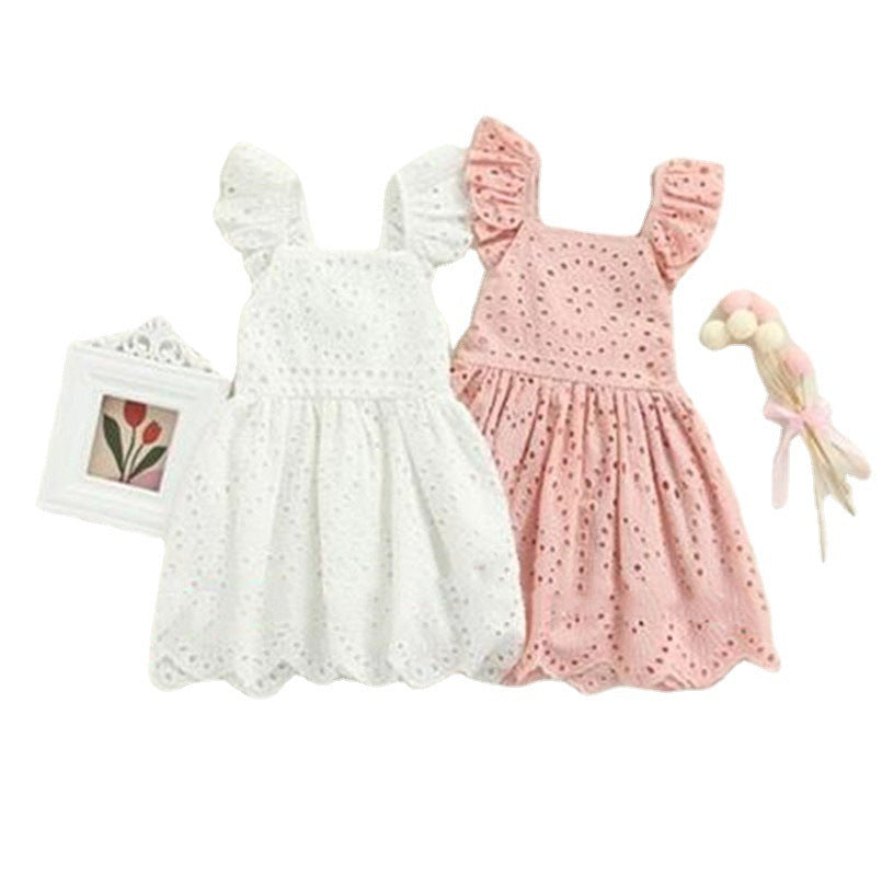 Girls Cotton Eyelet Dress | Ajanka Inc.