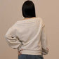 Off-Shoulder Long Sleeve Slim-Fit Sports Sweater Top For Women