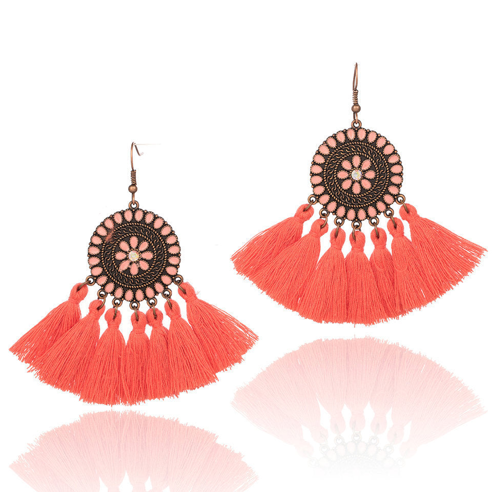 Large  Tassel Sunflower Earrings